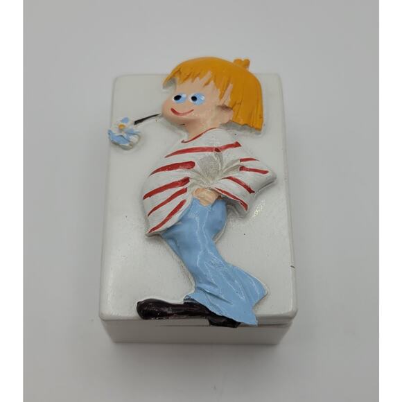 Vintage Lisolachenonce Italian Hand Painted Rare Whimsical Ceramic Trinket Box - Picture 2 of 16